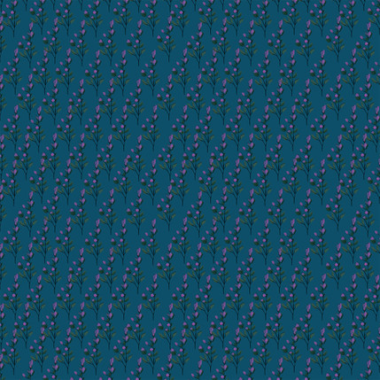 Meadow Sprig Fabric Design in Blue colorway