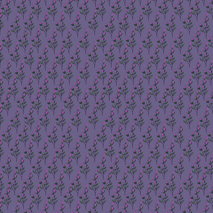 Meadow Sprig Fabric Design in Purple colorway