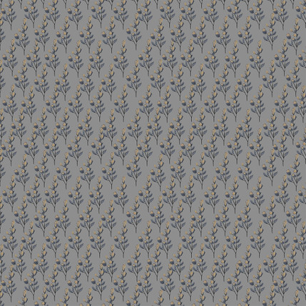 Meadow Sprig Fabric Design in Grey colorway