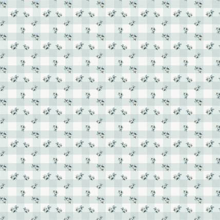 Blossom Gingham Fabric in Lilac and Blue colorway