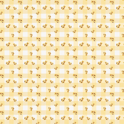Blossom Gingham Fabric in Butter Yellow colorway