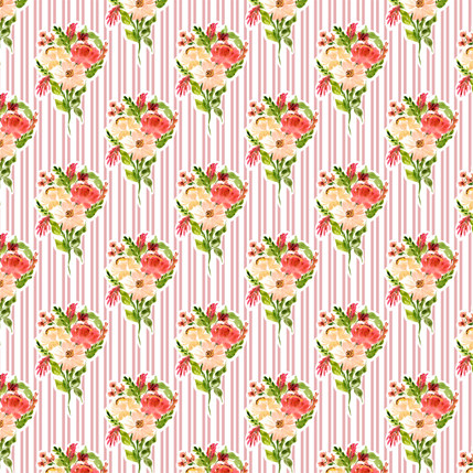 Botanical Heirloom Stripe Fabric in Butter Yellow colorway