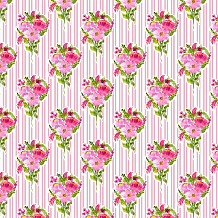 Botanical Heirloom Stripe Fabric in Peatl Pink colorway