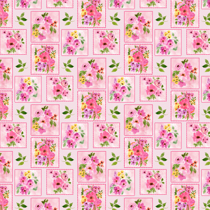 Heirloom Bloom Fabric in Petal Pink colorway