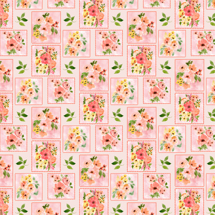 Heirloom Bloom Fabric in Butter Yellow colorway