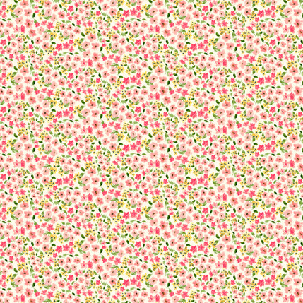 Romantic Meadowfield Fabric in Butter Yellow colorway