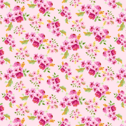 Wild Cottage Bloom Fabric in Petal Pink colorway