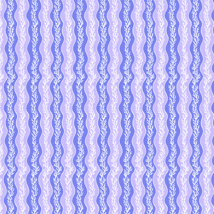 Flowing Seaweed Stripe Fabric Design in Blue colorway