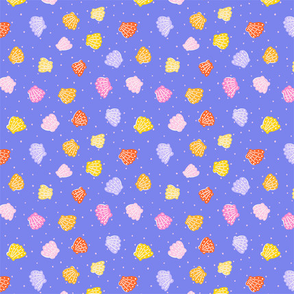 Mini Seashell Confetti Fabric Design in Multicolor colorway