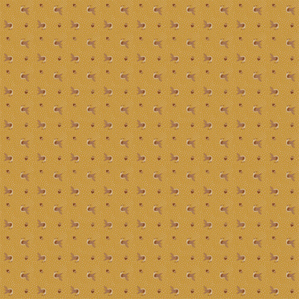 Birds and Dots Fabric Design in Yellow colorway