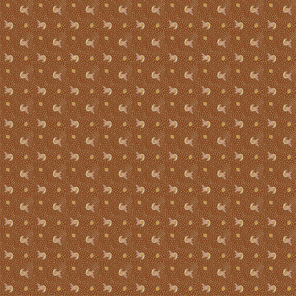 Birds and Dots Fabric Design in Red colorway
