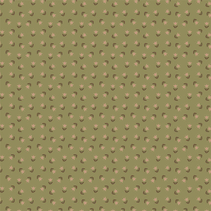 Tiny Tulips Blumme Fabric Design in Green colorway