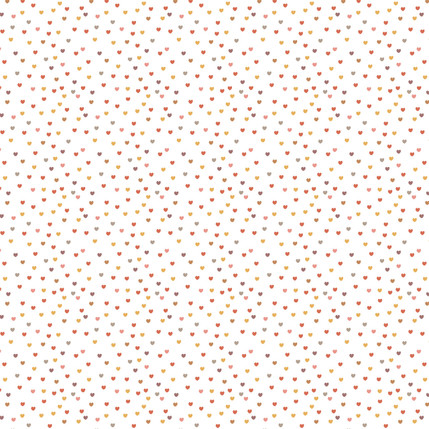 Sweet Hearts Fabric Design in Orange Sherbet colorway