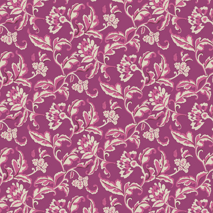 Vine Abstract Fabric Design (Raspberry)