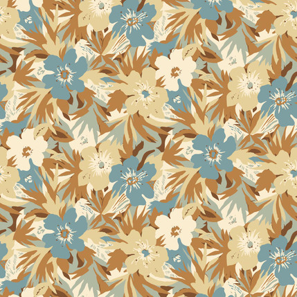 Cayman Floral Fabric Design (Blue Bonnet colorway) colorway)