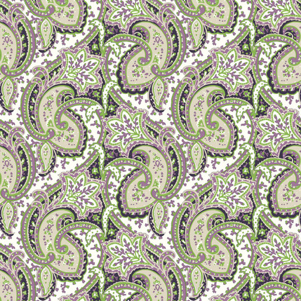 Kashmir - Paisley Fabric Collection in Vineyard