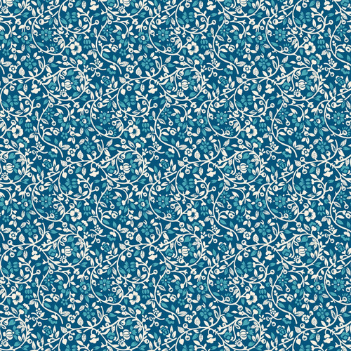 Elsa – Sea – Floral Vine Fabric by the Yard