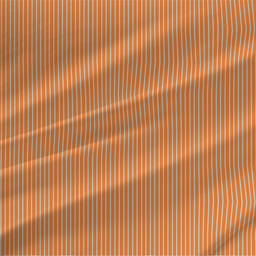 Oxford – Cinnabar – Warm orange narrow vertical stripe fabric by the yard