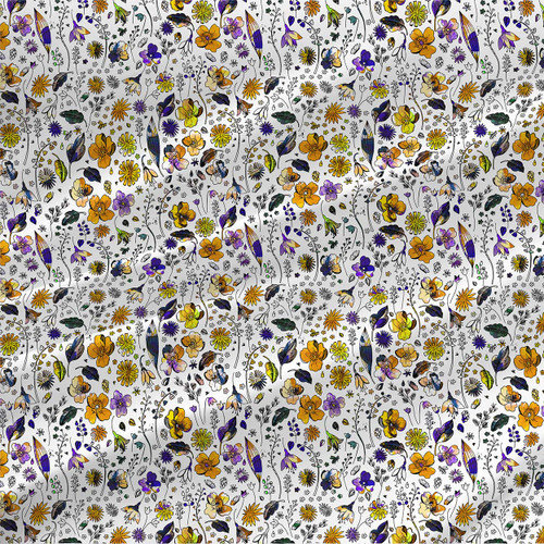 Floral fabric print - Wild Meadow in Grape colorway. Floral fabric print - Wild Meadow in Grape colorway.