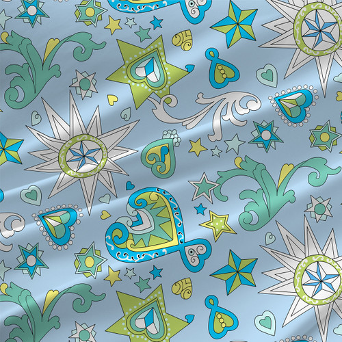 Childrens fabric print - Celestial in Moonbeam colorway Childrens fabric print - Celestial in Moonbeam colorway