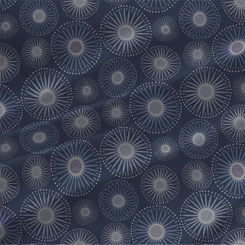 Sunburst geometric fabric shown in Navy colorway Sunburst geometric fabric shown in Navy colorway