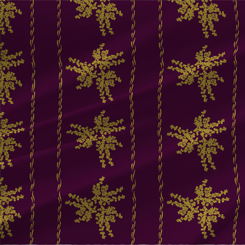 Floral fabric print - Puzzles & Paints in Plum Colorway