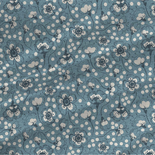 Floral fabric print - Sakura Blossoms in Blue Floral fabric print - Sakura Blossoms in Blue