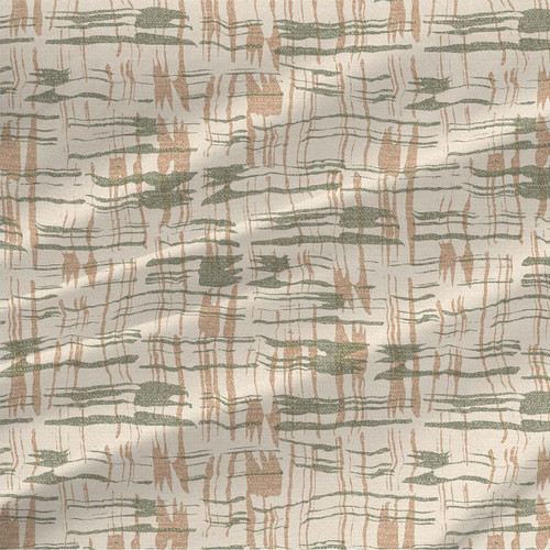 Calligraphy Plaid – Cream – abstract plaid fabric by the yard