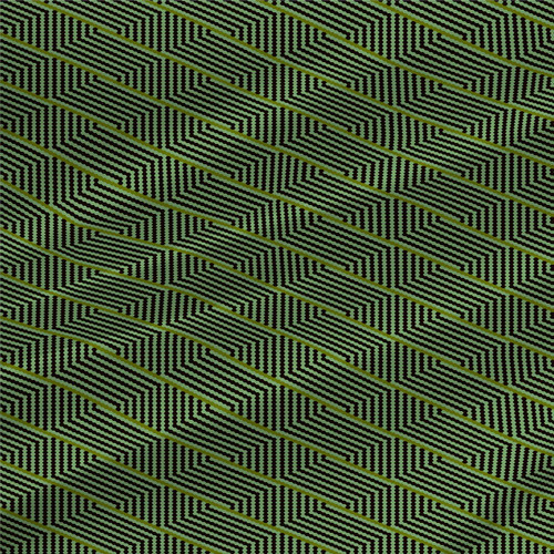 Harvest Basket – Agave – Geometric fabric by the yard in moss green, leafy green, and black