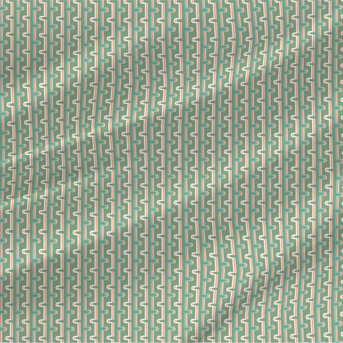 Stripe fabric print - Nostalgic Mural Stripe in Spring colorway.