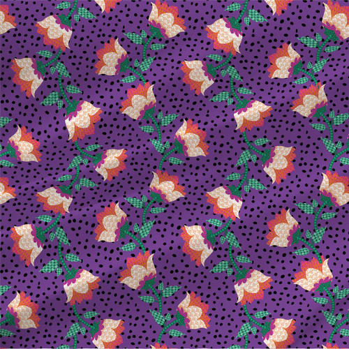 Floral fabric print - Paper Vine in Purple Floral fabric print - Paper Vine in Purple