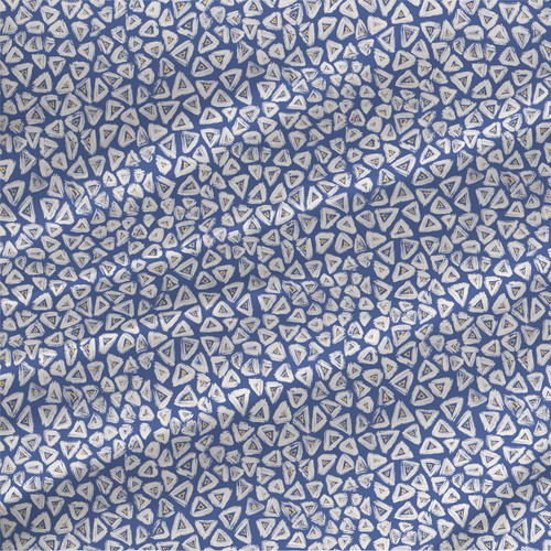 Abstract fabric print - Hand Drawn Triangles in Blue