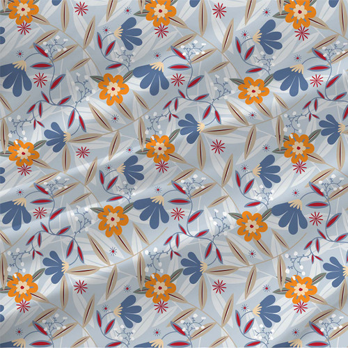 Floral fabric print - Midwest Tango in Open Sky colorway.