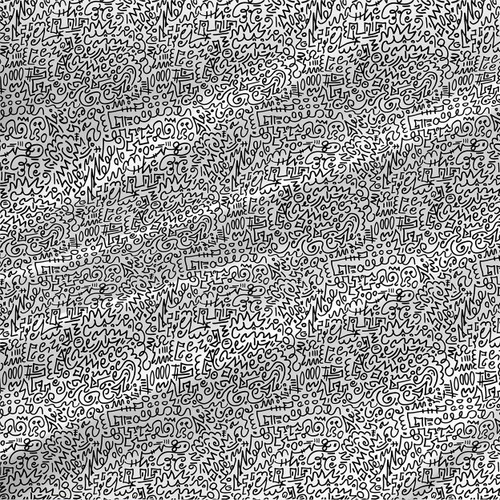 Abstract fabric print - Doods in Black and White colorway