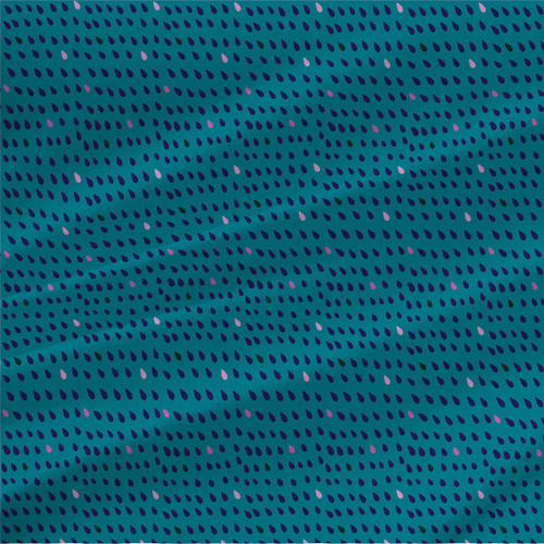 Abstract fabric print - Raindrops in Under the Sea colorway