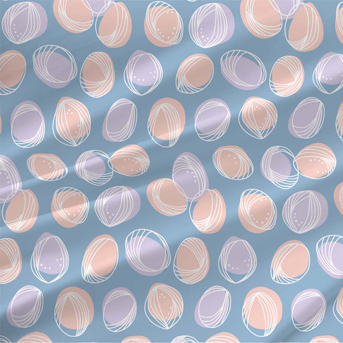 Shell Stamp – Cornflower – Fabric by the Yard