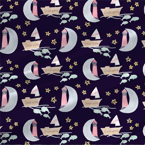 Dream World – Milky Way – Nautical Nursery Fabric by the Yard