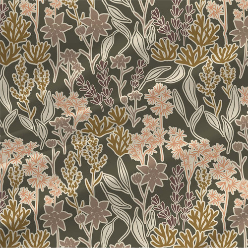 Floral fabric print - Desert Hillside Grande in Coral Sand colorway Floral fabric print - Desert Hillside Grande in Coral Sand colorway