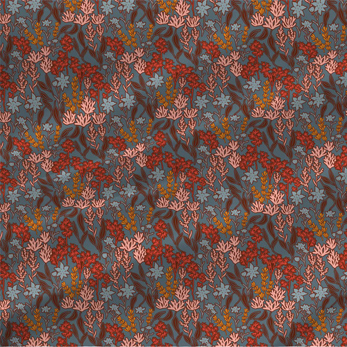 Floral fabric print - Desert Hillside Mini in Brambleberry