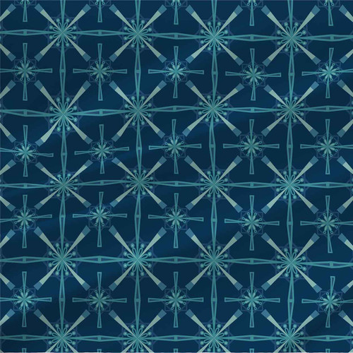 Flare – Ocean – navy, teal, aqua, and seafoam mid-century starburst geometric fabric by the yard