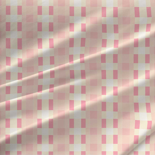 Pretty Gingham Blush fabric by the yard with soft pink, rose, cream and white checks