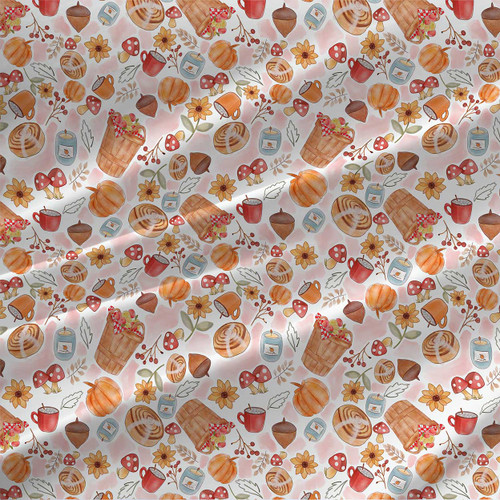 Holiday fabric print - Fall Vibes in Spice colorway. Holiday fabric print - Fall Vibes in Spice colorway.