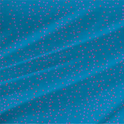 Wavy Spots – Pink Blue – scattered pink and coral dots on a saturated blue background – fabric by the yard
