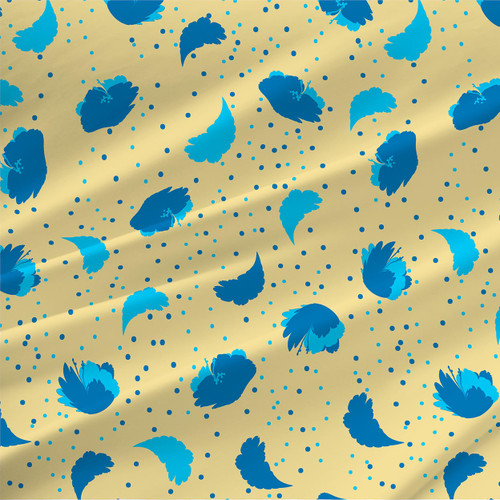 Floral fabric print - Poppies in Blue Yellow colorway Floral fabric print - Poppies in Blue Yellow colorway