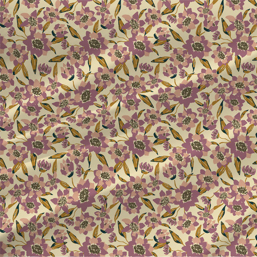 Floral fabric print - Sunflower Days in Lagoon colorway.