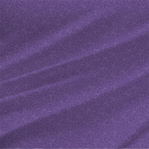 Rory Purple tonal outlined floral fabric by the yard