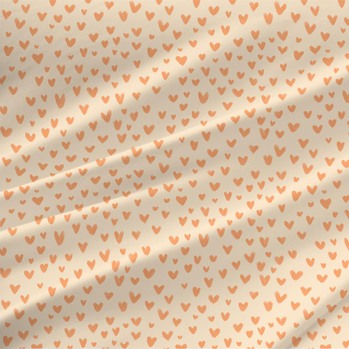 Abstract fabric print - Tiny Hearts in Coral colorway. Abstract fabric print - Tiny Hearts in Coral colorway.