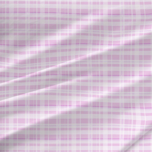 Pretty Plaid Violet lavender, pink, and ivory watercolor plaid fabric by the yard