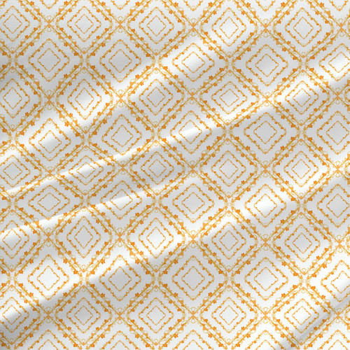 Geometric fabric print - Embellished in Coral colorway.