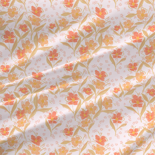 Ditsy Petals fabric in Coral colorway.